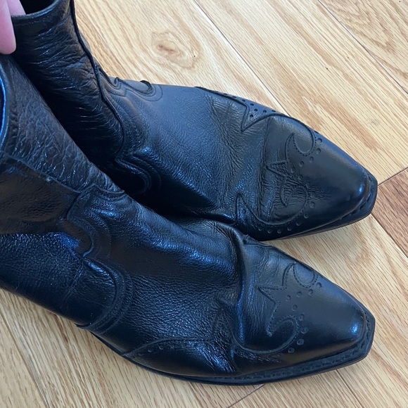 Black Leather Men's Boots - Picture 7 of 8